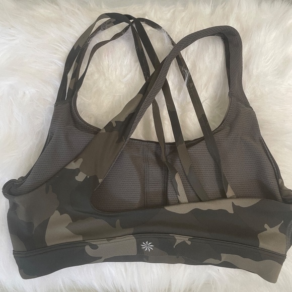 Athleta Green Camo Run Free Sports Bra, Size Small - Picture 5 of 7